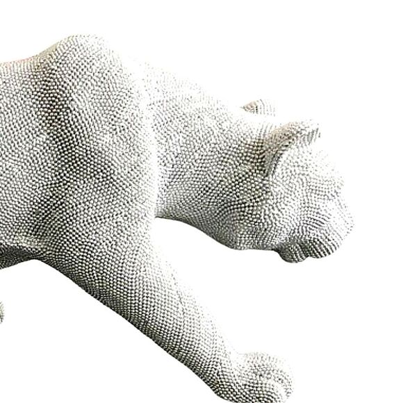 Dart Home Sparkling Silver Polystone Glam Leopord - Picture 4 of 8